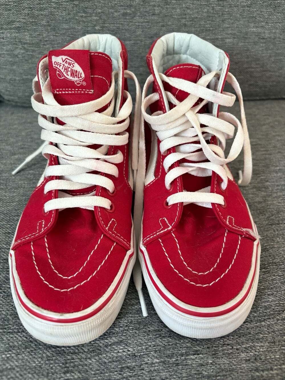 Vans Sk8-Hi Racing Red High Top Sneakers Size Men 6.0 Women 7.5